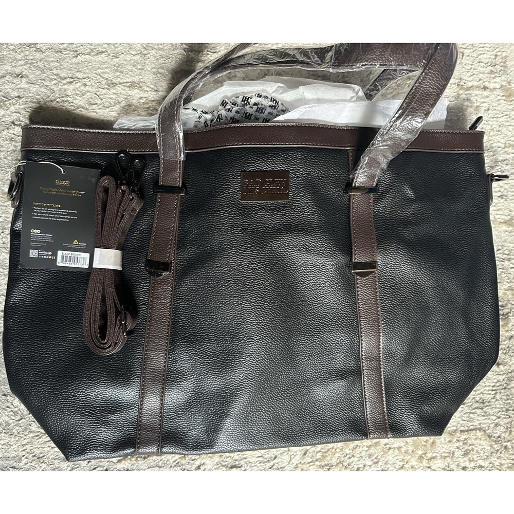 Badgley Mischka Pebble Vegan Leather Tote Weekender Travel Bag NWT - Picture 7 of 11